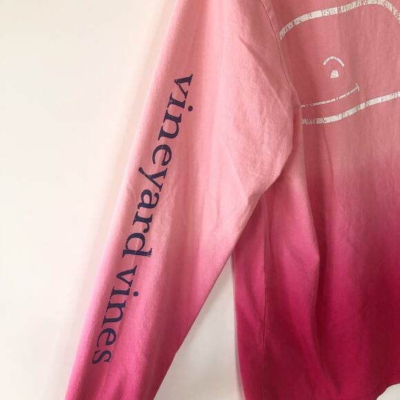 Vinyard Vines Size Small T Shirt Pink Long Sleeve Tie Dye Small 100% Cotton Tee - Picture 5 of 7